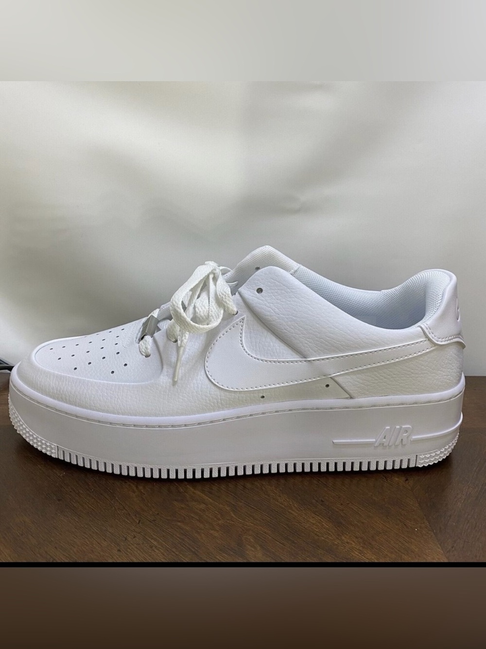 Nike AF1 Sage Low Platform Triple White Women 12 Men 10.5 New